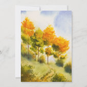 Herfst Forest | Najaar Waterverf bruiloft bomen Kaart (Achterkant)