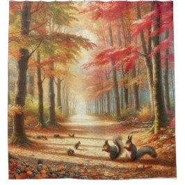 Herfst Forest Path Douche Gordijn Liner