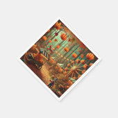 Herfst Forest Scarecrow Fairground Découpage Serve Servet (Hoek)