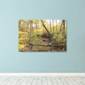 Herfst Forest Stream Canvas Afdruk (Insitu (Houten vloer))