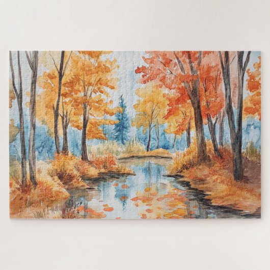 Herfst Forest Stream Puzzel (Horizontaal)