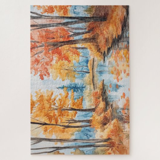 Herfst Forest Stream Puzzel Legpuzzel (Verticaal)