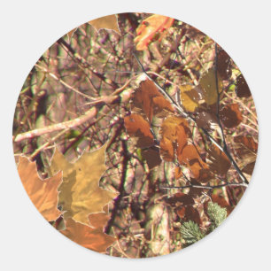 Herfst Forest Struik Camouflage Ronde Sticker