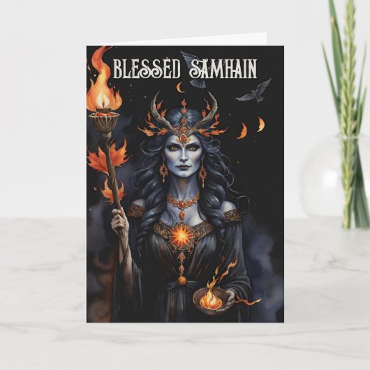 Herfst Forest zegende Samhain nacht heidense heks Kaart (Voorkant)