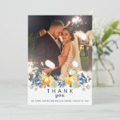 Herfst foto bruiloft bedankkaart (Staand voorkant)