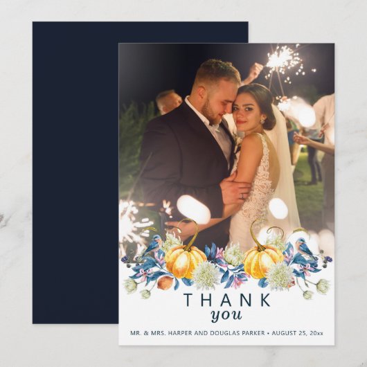 Herfst foto bruiloft bedankkaart (Voorkant / Achterkant)