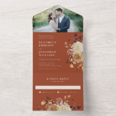 Herfst Foto bruiloft in één uitnodiging (Binnen)