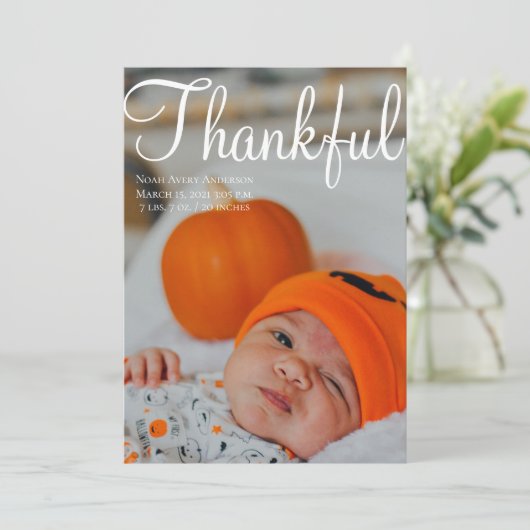 Herfst Foto Collage Geboorte Aankondiging (Staand voorkant)