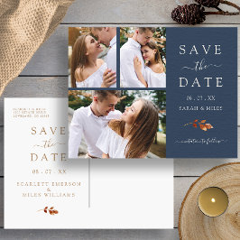 Herfst Foto Collage Trouw Save The Date Aankondigingskaart