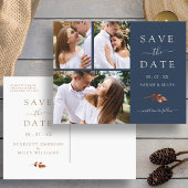 Herfst Foto Collage Wedding Save the Date Aankondigingskaart