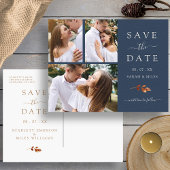 Herfst Foto Collage Wedding Save the Date Aankondigingskaart