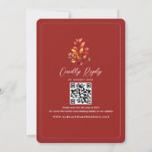 Herfst Foto QR Code Wedding Kaart (Achterkant)