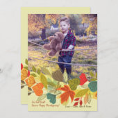 Herfst Foto Thanksgiving Kaart (Voorkant / Achterkant)