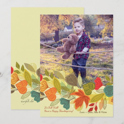 Herfst Foto Thanksgiving Kaart (Voorkant / Achterkant)