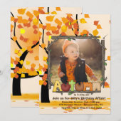 Herfst Foto Uitnodiging (Voorkant / Achterkant)