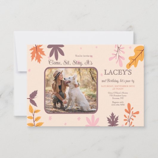 Herfst Foto Uitnodiging (Voorkant)