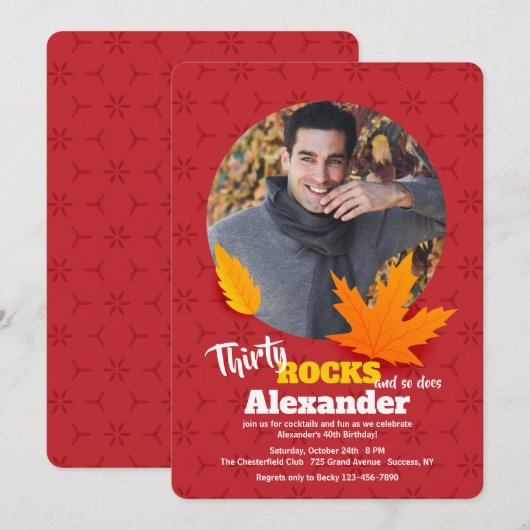 Herfst Foto Uitnodiging (Voorkant / Achterkant)