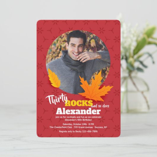 Herfst Foto Uitnodiging (Staand voorkant)