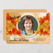 Herfst foto verjaardag uitnodiging (Voorkant / Achterkant)