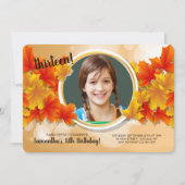 Herfst foto verjaardag uitnodiging (Voorkant)
