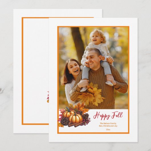 Herfst-fotokaart Feestdagenkaart (Voorkant / Achterkant)