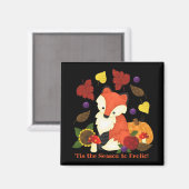 Herfst Fox 2 "x2" Aangepaste vierkante magneet (Voorkant / Achterkant)
