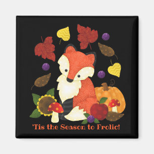 Herfst Fox 2"x 2" Aangepast vierkant magneet