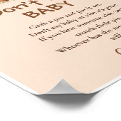 Herfst Fox Baby shower zeg niet Baby spel teken Poster (Hoek)