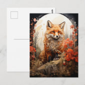 Herfst Fox Briefkaart (Voorkant / Achterkant)