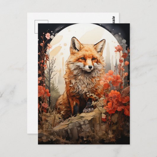 Herfst Fox Briefkaart (Voorkant / Achterkant)