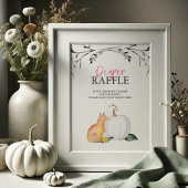 Herfst Fox en Pompoen Luier Raffle Baby shower Poster