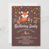 Herfst Fox Kinder Woodland Verjaardagsfeest Kaart (Voorkant)