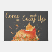 Herfst Fox komt in Cozy op Cute Welkom Deurmat (Voorkant)