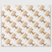 Herfst Fox met pomkin Cadeaupapier (Vlak)
