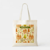 Herfst Fox Pattern Trees Tote Bag (Achterkant)