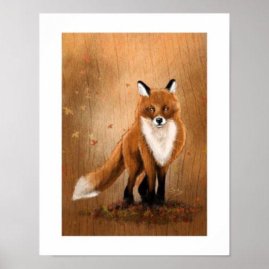 Herfst Fox Poster (Voorkant)
