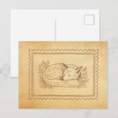 Herfst Fox Stamp Lijst Briefkaart (Voorkant / Achterkant)