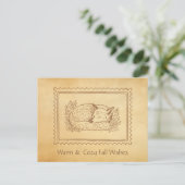 Herfst Fox Stamp Lijst Herfst Groet Briefkaart (Staand voorkant)