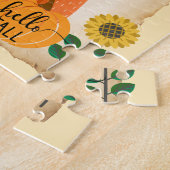 Herfst Fox Thanksgiving pompoenen en zonnebloemen Legpuzzel (Zijkant)