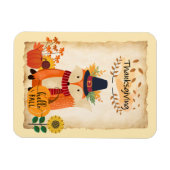 Herfst Fox Thanksgiving pompoenen en zonnebloemen Magneet (Horizontaal)
