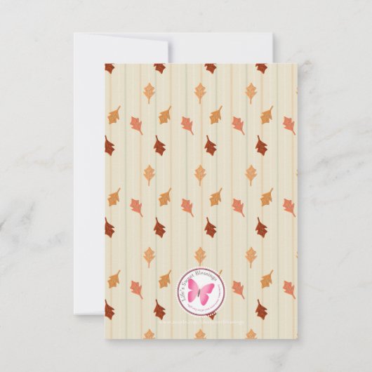 Herfst Fox Woodland Verjaardag Bedankt Kaart (Achterkant)