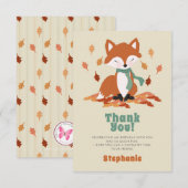 Herfst Fox Woodland Verjaardag Bedankt Kaart (Voorkant / Achterkant)