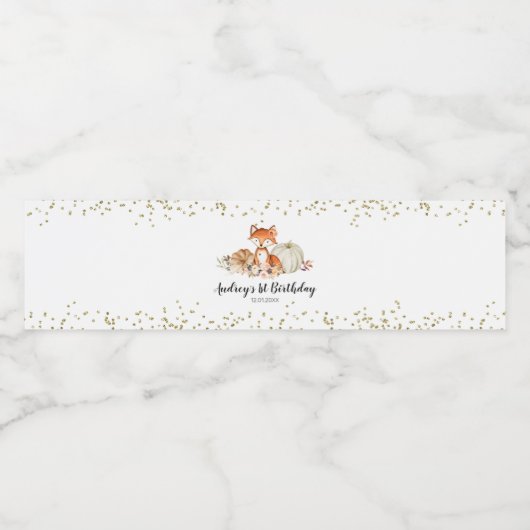 Herfst Fox Ze is een Wilde Eendagse Waterfles Etiket (Enkel label)