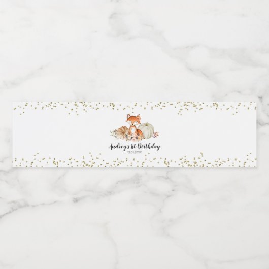 Herfst Fox Ze is een Wilde Eendagse Waterfles Waterfles Etiket (Enkel label)