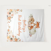 Herfst Fox Ze is een wilde eenjarige gebarentafel Wandkleed (Voorkant (horizontaal))