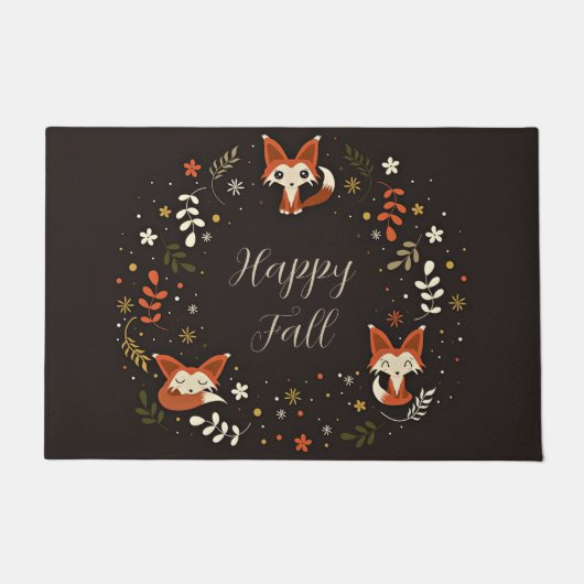 Herfst Foxes met aanpasbare tekst Deurmat (Voorkant)