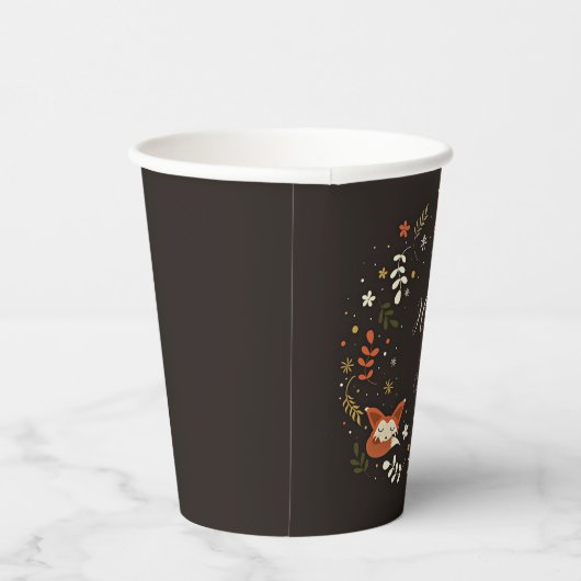 Herfst Foxes met aanpasbare tekst Papieren Bekers (Rechts)