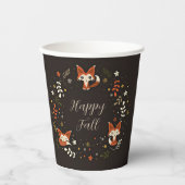 Herfst Foxes met aanpasbare tekst Papieren Bekers (Voorkant)