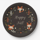 Herfst Foxes met aanpasbare tekst Papieren Bordje (Voorkant)