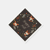 Herfst Foxes met aanpasbare tekst Servet (Hoek)